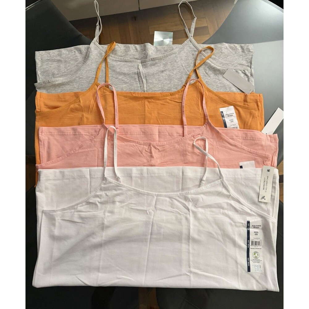 Lot Of 4 Time and Tru women's adjustable-strap camisoles Nwt Sise 3XL